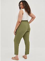 Drawcord Tapered Trouser - Stretch Challis Green, GREEN, alternate