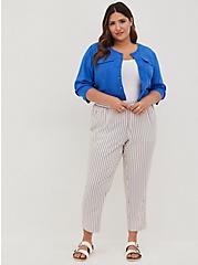 Drawcord Tapered Trouser - Challis Stripes Blue, MULTI STRIPE, hi-res