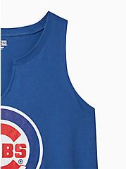 Plus Size Split Neck Tank - Cotton MLB Chicago Cubs Blue , BLUE, alternate