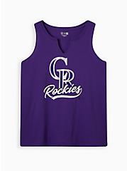 Split Neck Tank - Cotton MLB Colorado Rockies Purple, PURPLE, hi-res