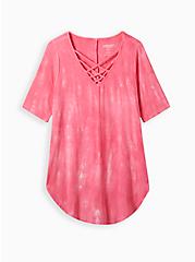Strappy Favorite Tunic - Super Soft Tie-Dye Pink, OTHER PRINTS, hi-res