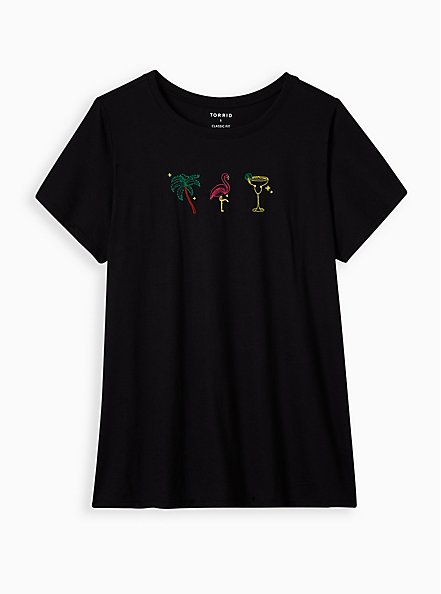 Plus Size Everyday Embroidered Tee - Signature Jersey Black, DEEP BLACK, hi-res