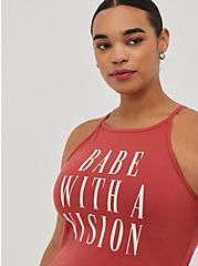 High Neck Tank Top - Foxy Babe With A Vision Rust, TANDOORI SPICE, alternate