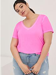 Plus Size Perfect Tee - Super Soft Pink Wash, PINK, hi-res