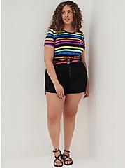Perfect Tee - Super Soft Striped Black, OTHER PRINTS, alternate