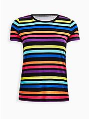 Plus Size Perfect Tee - Super Soft Striped Black, OTHER PRINTS, hi-res
