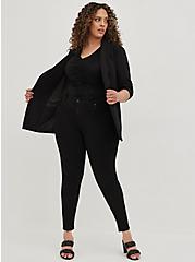 Plus Size Cinched Bodysuit - Stretch Lace Black, DEEP BLACK, alternate