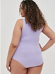 Plus Size Plunge V-Neck Bodysuit - Foxy Lavender, PURPLE, alternate