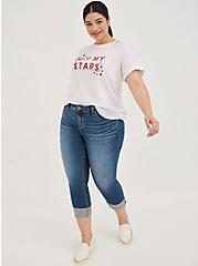Cold Shoulder Tee - Triblend Jersey Oh My Stars  White, BRIGHT WHITE, alternate