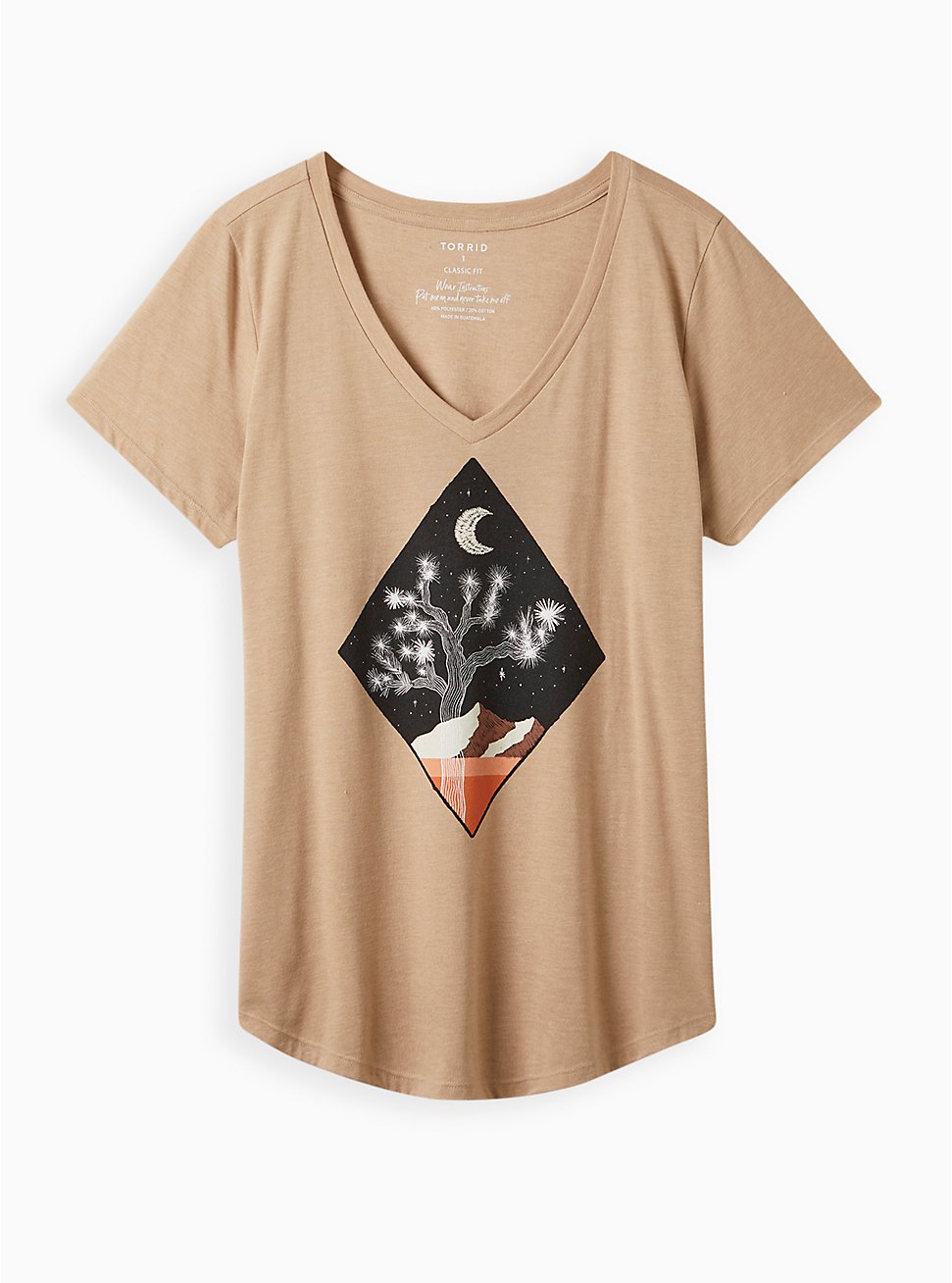 Girlfriend Tee - Signature Jersey Landscape Taupe, LIGHT TAUPE, hi-res