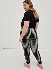 Plus Size Classic Fit Crop Sleep Jogger - Super Soft Stripe Black, BLACK STRIPE, alternate