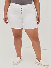 Plus Size High-Rise Bermuda Short - Vintage Stretch White, OPTIC WHITE, hi-res