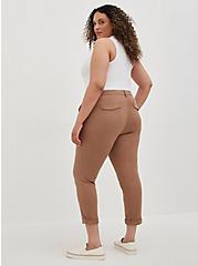 Crop Skinny Chino Stretch Twill Mid-Rise Pant, BROWN, alternate