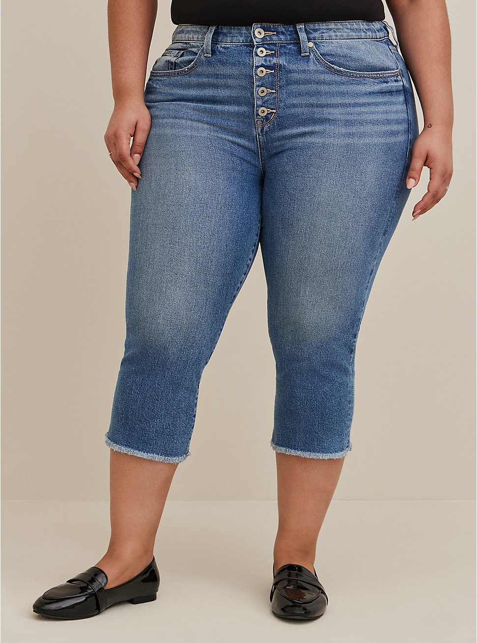 Plus Size Crop Stovepipe Straight Classic Denim High-Rise Jean, ATTABOY, hi-res