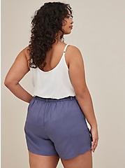 Plus Size Dressy Short - Lyocell & Linen Indigo, BLUE, alternate