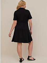 Mini Super Soft Collared Dress, DEEP BLACK, alternate