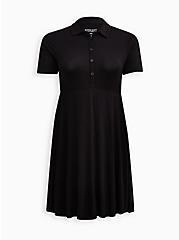 Mini Super Soft Collared Dress, DEEP BLACK, hi-res