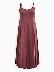 Textured Trapeze Maxi - Cotton Dusty Red, WILD GINGER: BURGUNDY, hi-res