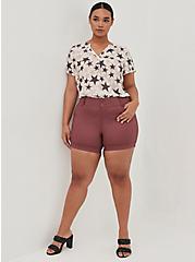 Plus Size Dressy Short - Sateen Dusty Red, GINGER, hi-res