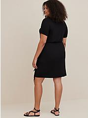 Plus Size Wrap Skirt Mini Dress - Super Soft Black, DEEP BLACK, alternate