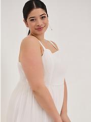 Tiered Tea Length Dress - Chiffon & Lurex White, BRIGHT WHITE, alternate