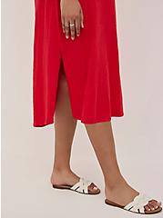 Plus Size Side Slit Midi Dress - Cotton Slub Red, RACING RED, alternate