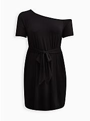 Plus Size Off-Shoulder Dress - Super Soft Black, DEEP BLACK, hi-res