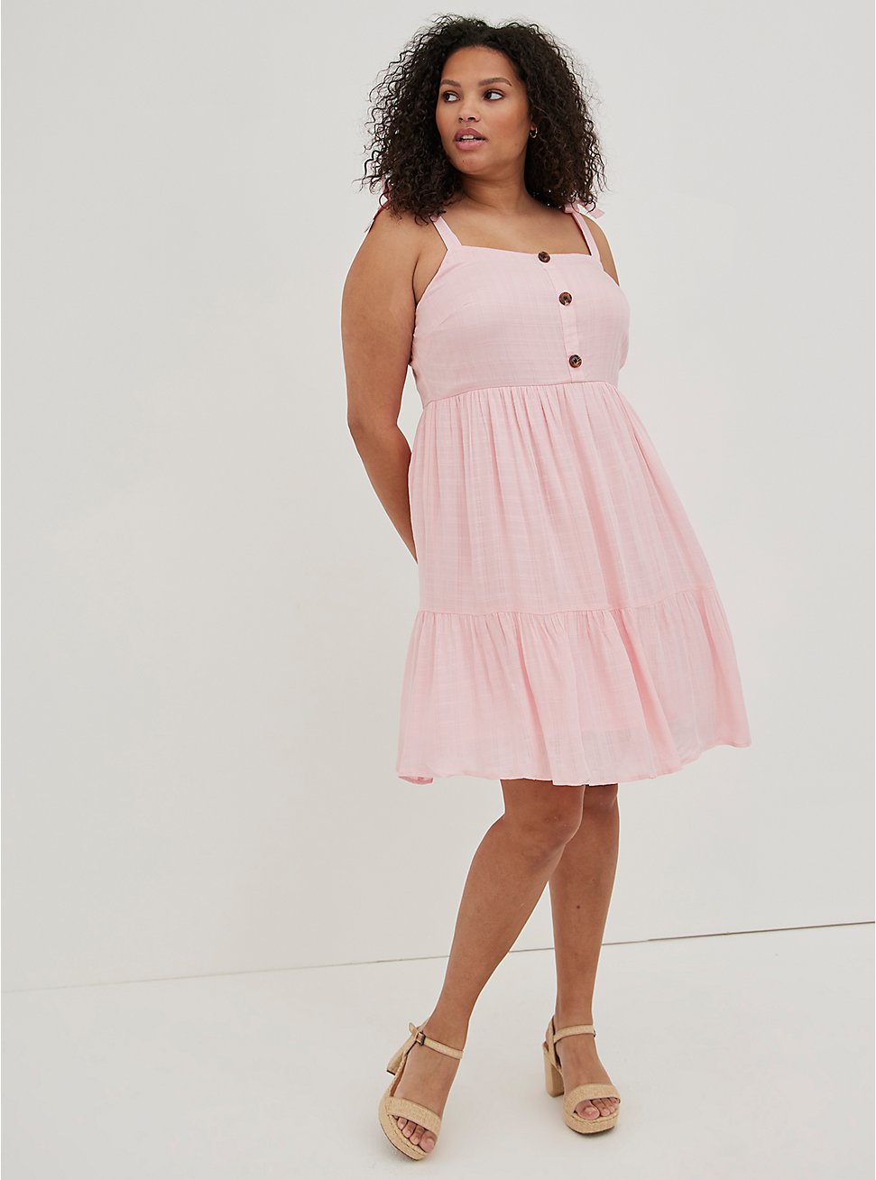 Plus Size Pinafore Mini Dress - Pink, ROSE SHADOW, hi-res