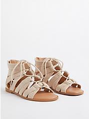 Woven Lace-Up Gladiator - Beige (WW), NATURAL, hi-res