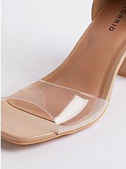 Clear Double Strap Block Heel - Taupe (WW), CLEAR, alternate