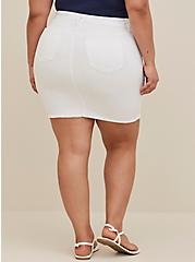 White Destructed Mini Skirt - Denim White, CLOUD DANCER, alternate