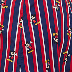 Disney Mickey Mouse Retro Swing Dress - Poplin Striped Red & Blue, MULTI, swatch