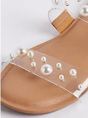 Plus Size Pearl Band Slide Sandal - Clear & Beige (WW), CLEAR, alternate