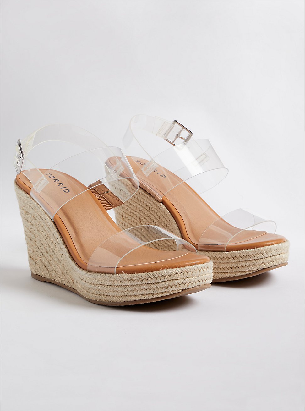 PVC Double Strap Wedge - Clear (WW), CLEAR, hi-res