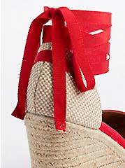 Closed Toe Espadrille Wedge - Canvas Red (WW), RED, alternate