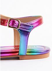 Plus Size Always Proud T-Strap Sandal - Metallic Rainbow (WW), RAINBOW, alternate