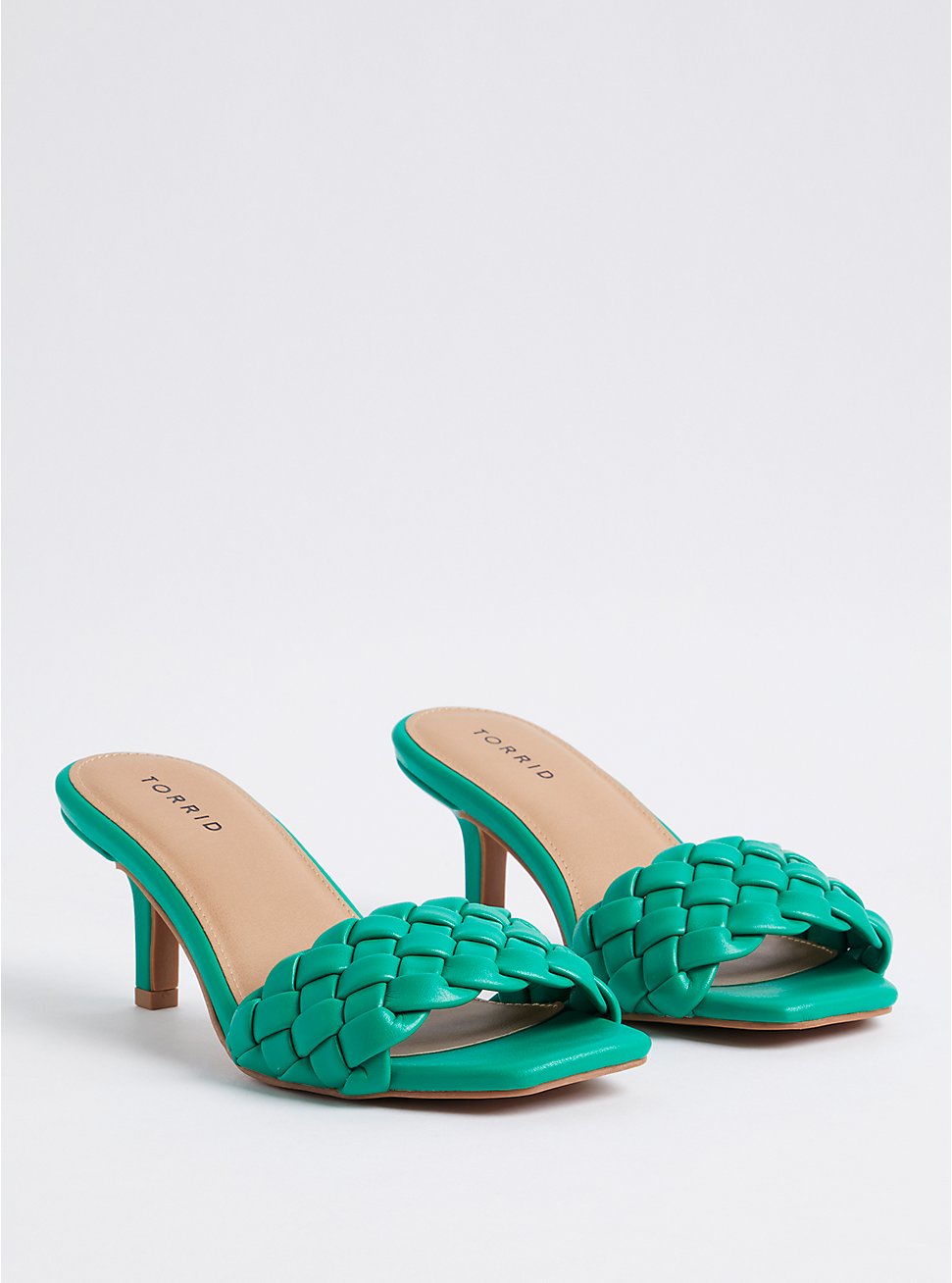 Plus Size Slide Heel Sandal - Green (WW), GREEN, hi-res
