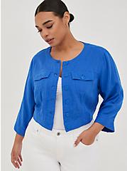 Cropped Jacket - Cotton Blue, NAUTICAL BLUE BLUE, alternate