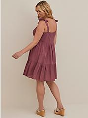 Plus Size Pinafore Mini Dress - Purple, WILD GINGER: BURGUNDY, alternate