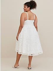 Plus Size Crochet Lace Sweetheart Midi Dress - Lace White, CLOUD DANCER, alternate