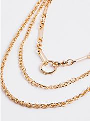 Link & Rope Chain Layered Necklace - Gold Tone, , alternate