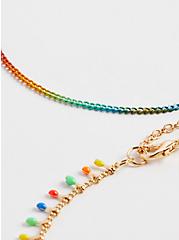 Always Proud Rainbow Chain Anklets - Gold Tone, , alternate