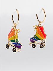 Always Proud Rainbow Roller-Skate Hoop Charms - Gold Tone, , hi-res