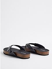 Plus Size Faux Leather Flip Flop Sandal (WW), BLACK, alternate