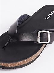 Faux Leather Flip Flop Sandal (WW), BLACK, alternate