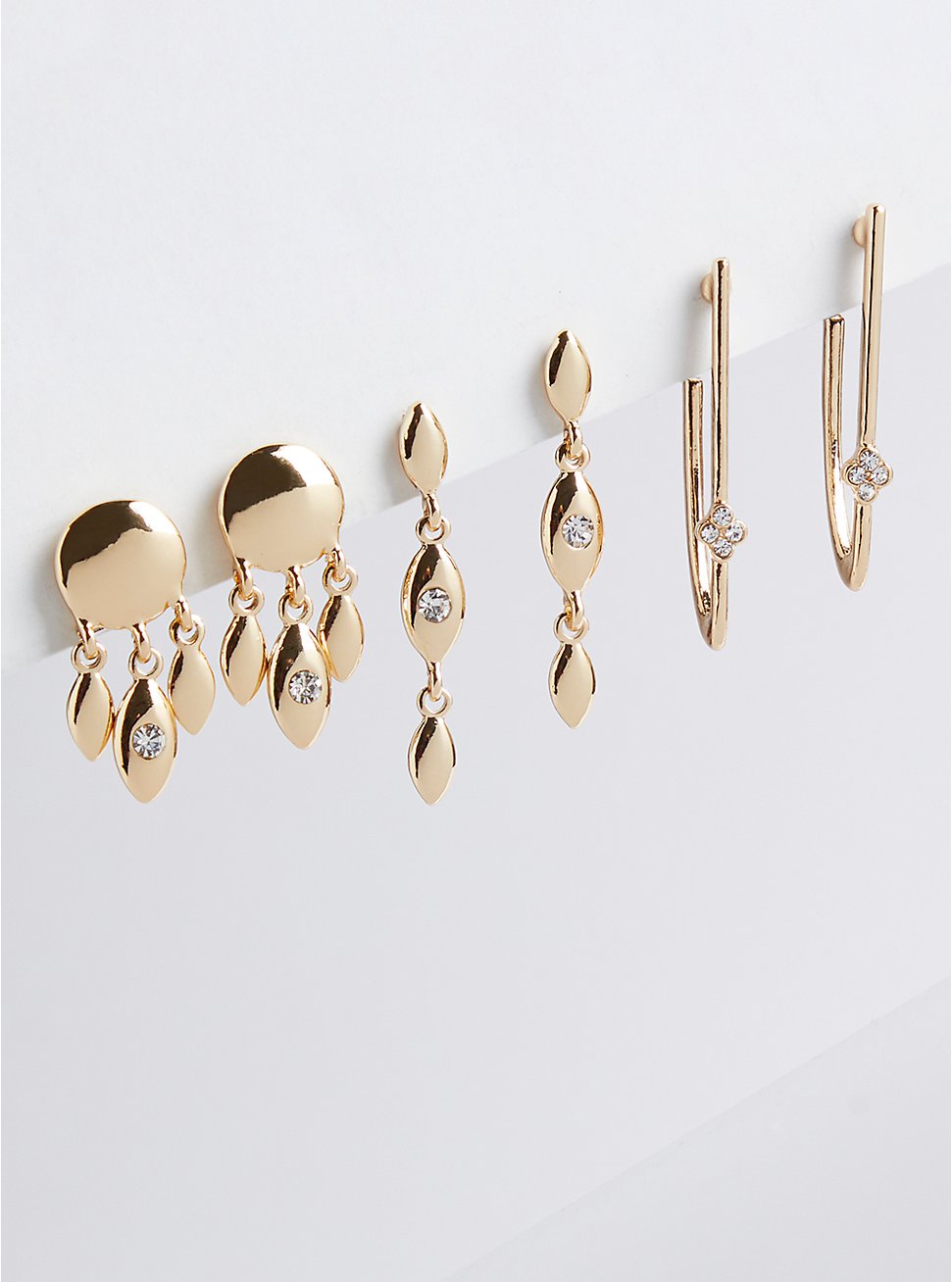 Dangle Earring Set of 3 - Gold Tone , , hi-res