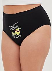 Plus Size Seamless Brief Panty - Squeeze The Day Black, EASY PEASY black, alternate