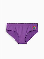 Proud Hipster Panty - Seamless Rainbow Purple , PROUD purple, hi-res