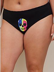 Plus Size Seamless Bikini Panty - Rainbow Skull Black, RAINBOW SKULL black, alternate