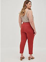 Plus Size Pull-On Tapered Trouser - Ponte Rust, RED, alternate